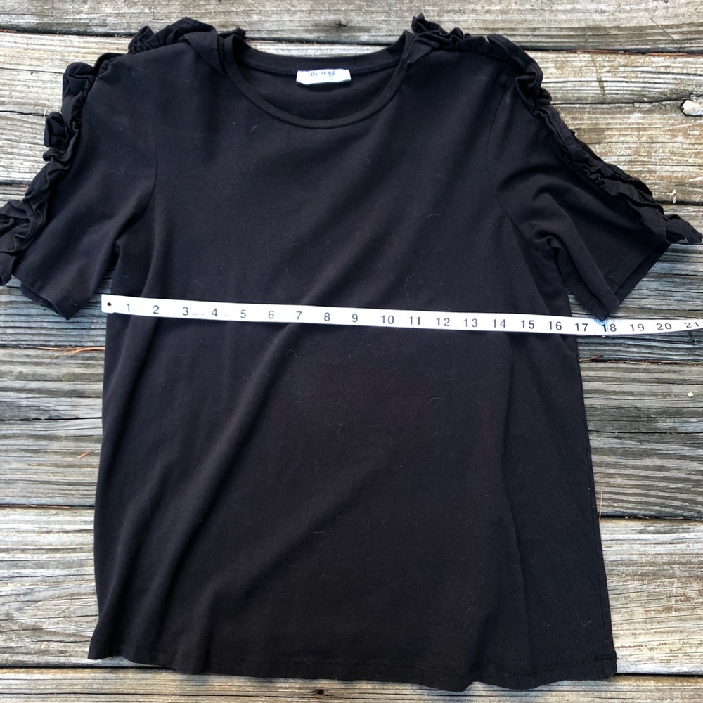 Zara Black Ruffle Top - Picture 7 of 8